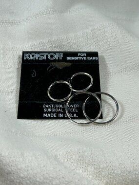 Surgical Steel Kristoff Brand Hoop Earrings - Set of 2 - NWOT